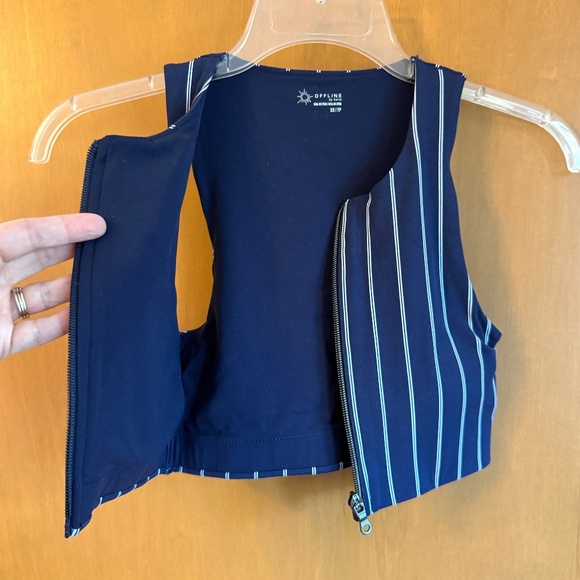 Zip front High Neck Sports Bra, sz XS, OFFLINE By Aerie Real Me - Picture 3 of 5